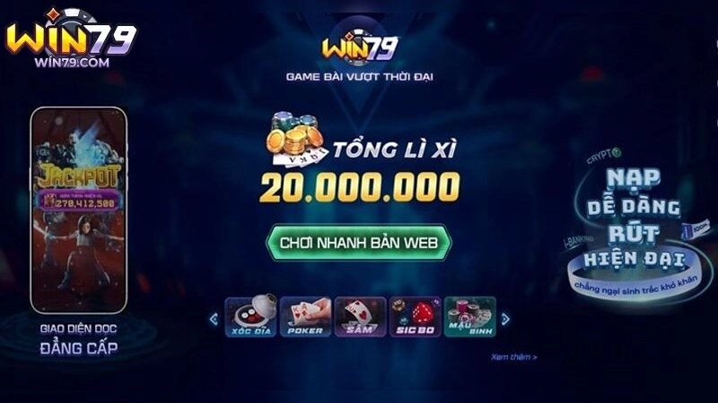 Nạp tiền win79 – Tận hưởng niềm vui không giới hạn tại Win79
